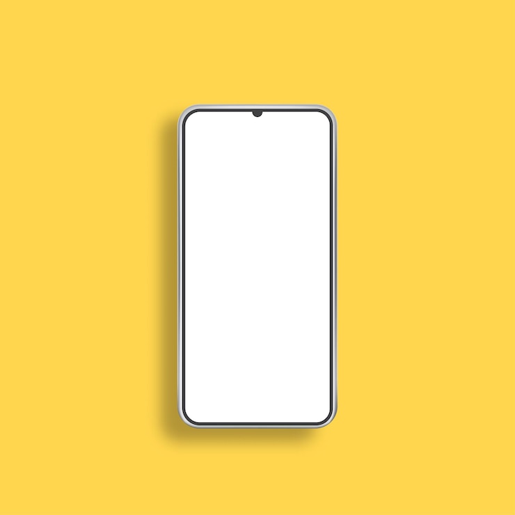 Vector teléfono moderno y realista. pantalla en blanco de smartphone, maqueta de teléfono. ilustración vectorial.