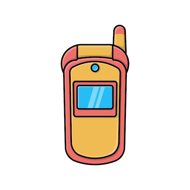 Vector teléfono móvil de estilo retro ilustración del elemento y concepto de diseño de la tecnología del teléfono móvil