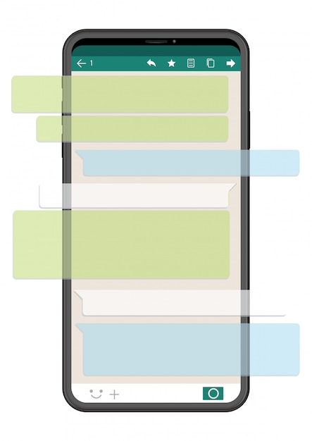 Vector teléfono móvil con interfaz sns