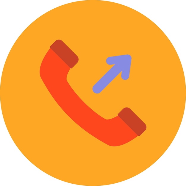 un teléfono naranja con una flecha azul que señala a la derecha