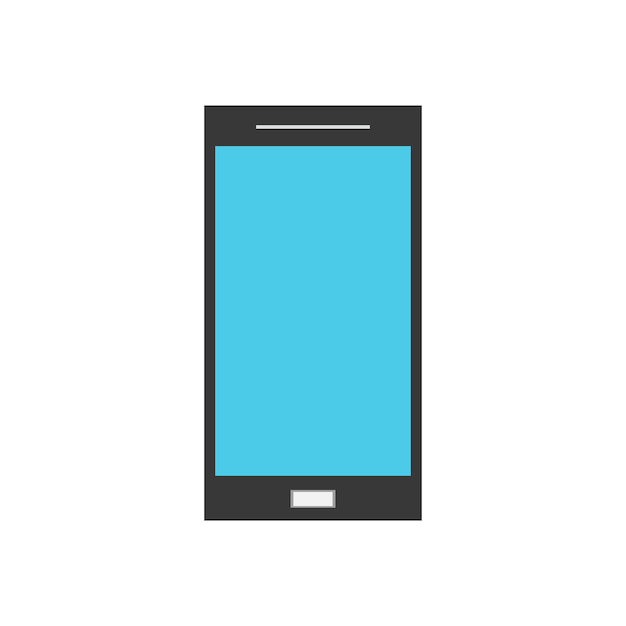Teléfono plano simple con icono de botón ilustración de dispositivo de imágenes prediseñadas tecnología de pantalla táctil