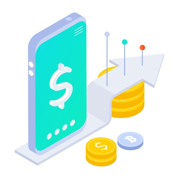 un teléfono que tiene un signo de dólar en él