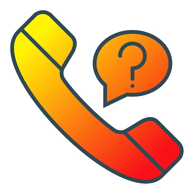 un teléfono rojo con un signo de pregunta en él