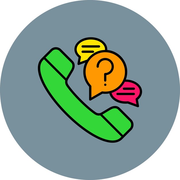 un teléfono con un signo de interrogación en él y un Signo de Interrogación en él