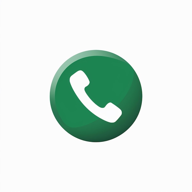 un teléfono verde que está en un fondo blanco