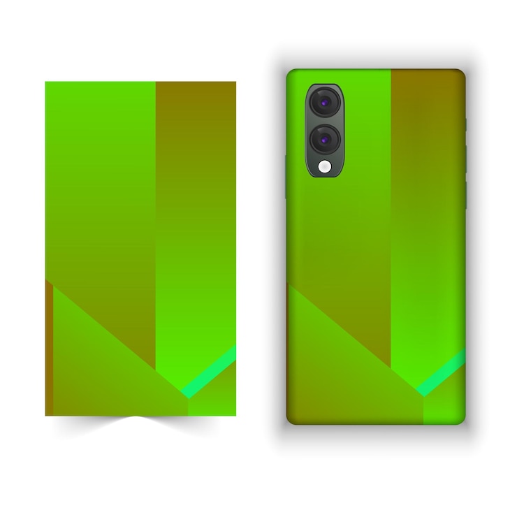 Vector un teléfono verde y rojo con una espalda verde y roja