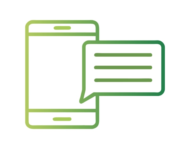 un teléfono verde y verde con un fondo verde que dice ok