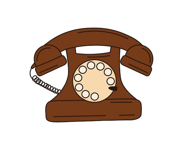 Vector teléfono vintage aislado en blanco ilustración de teléfono retro
