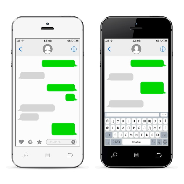 Teléfonos móviles con chat sms del alfabeto ucraniano