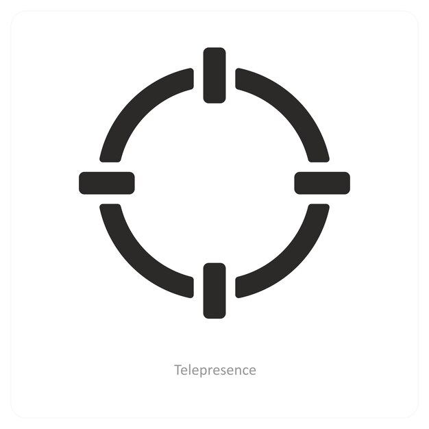 Telepresencia y concepto de icono en línea