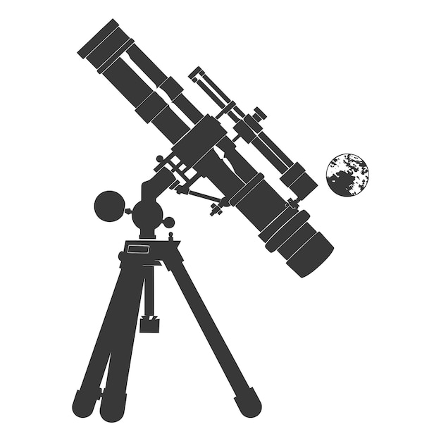 Vector telescopio de silueta sólo en color negro