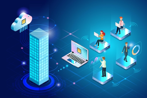 Teletrabajo de oficina virtual Equipo de empresarios trabajo remoto en línea desde la red doméstica para conectarse