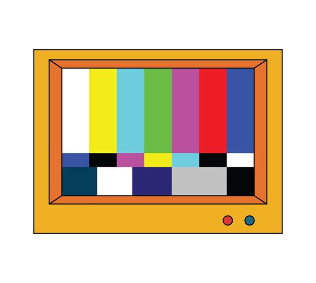 Televisión de ilustración con pantalla de glitch diseño retro único con fondo en blanco