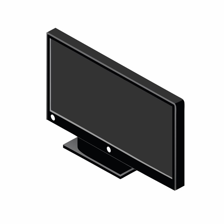Vector televisión isométrica sobre un fondo blanco aislado 3