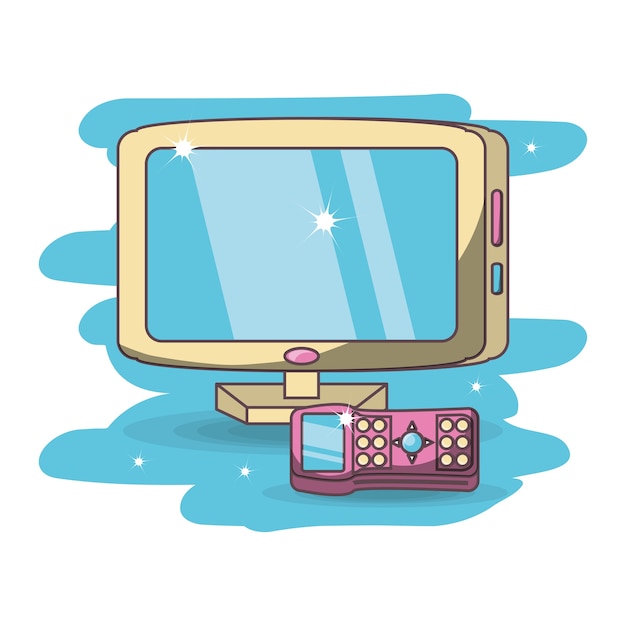 Vector televisión moderna de pantalla ancha