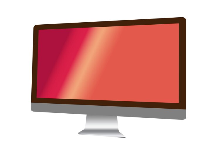 Vector televisión de pantalla plana 4k lcd o oled de plasma realista con soporte