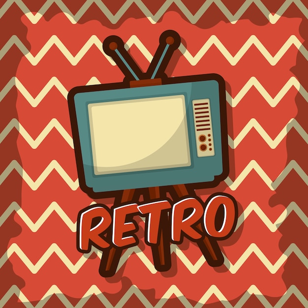 Vector televisión vintage retro con dispositivo trípode