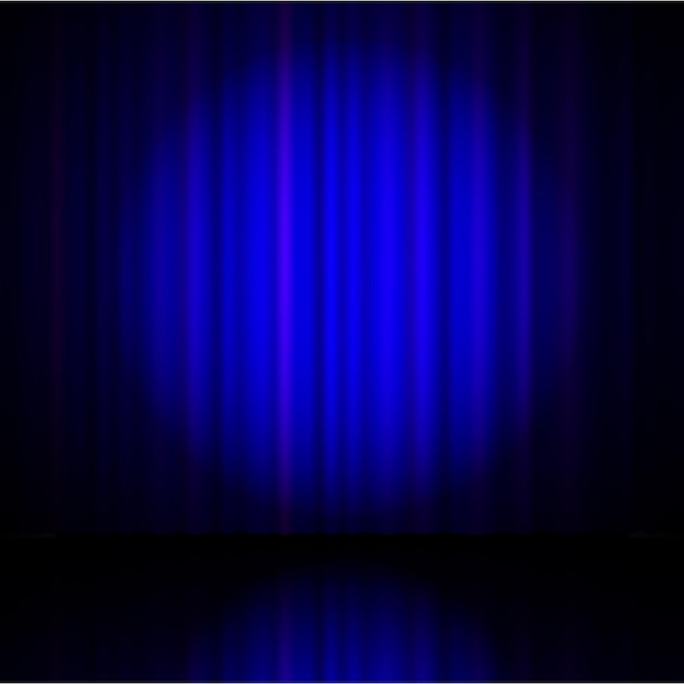 Telón azul del teatro.