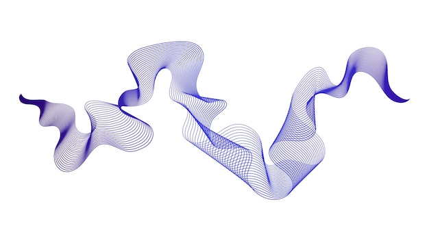 Telón de fondo abstracto con líneas de degradado de onda azul sobre fondo blanco. Fondo de tecnología moderna, diseño de onda. ilustración vectorial