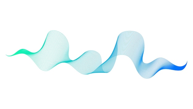 Telón de fondo abstracto con líneas de degradado de onda de colores sobre fondo blanco. Fondo de tecnología moderna, diseño de onda. Ilustración vectorial