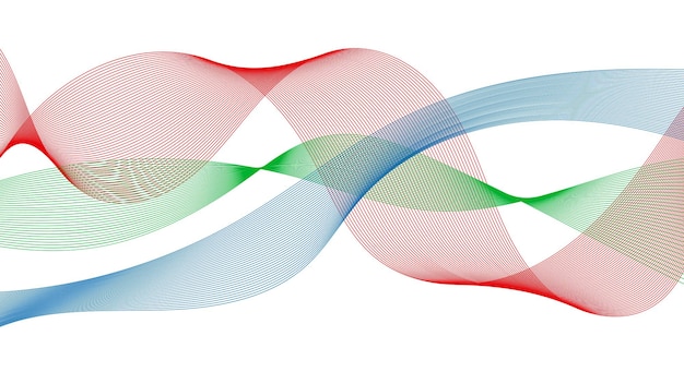 Telón de fondo abstracto con líneas de degradado de onda de colores sobre fondo blanco. Fondo de tecnología moderna, diseño de onda. Ilustración vectorial
