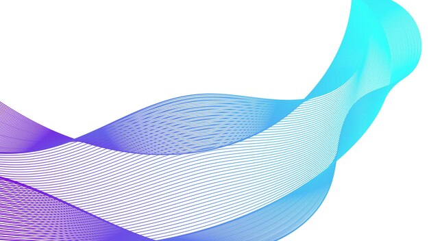 Telón de fondo abstracto con líneas de degradado de onda de colores sobre fondo blanco. Fondo de tecnología moderna, diseño de onda. Ilustración vectorial