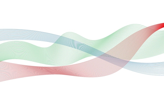 Telón de fondo abstracto con líneas de degradado de onda de colores sobre fondo blanco. Fondo de tecnología moderna, diseño de ondas. Ilustración vectorial