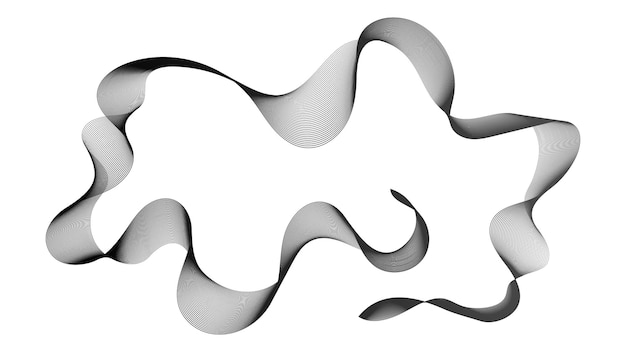 Telón de fondo abstracto con líneas de degradado de onda monocromática sobre fondo blanco. Fondo de tecnología moderna, diseño de onda. Ilustración vectorial