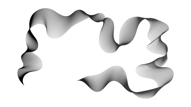 Telón de fondo abstracto con líneas de degradado de onda monocromática sobre fondo blanco. Fondo de tecnología moderna, diseño de onda. Ilustración vectorial