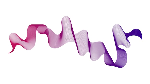 Telón de fondo abstracto con líneas de degradado de onda púrpura sobre fondo blanco. Fondo de tecnología moderna, diseño de onda. Ilustración vectorial