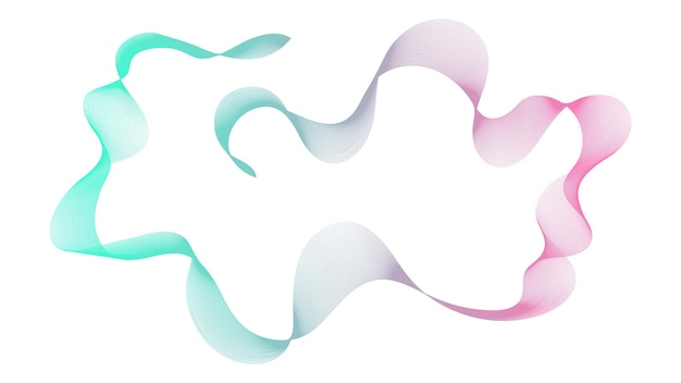 Telón de fondo abstracto con líneas de degradado de onda rosa y verde sobre fondo blanco. Fondo de tecnología moderna, diseño de ondas. Ilustración vectorial