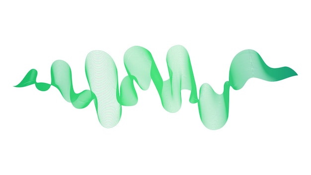 Telón de fondo abstracto con líneas de degradado de onda verde sobre fondo blanco. Fondo de tecnología moderna, diseño de onda. Ilustración vectorial