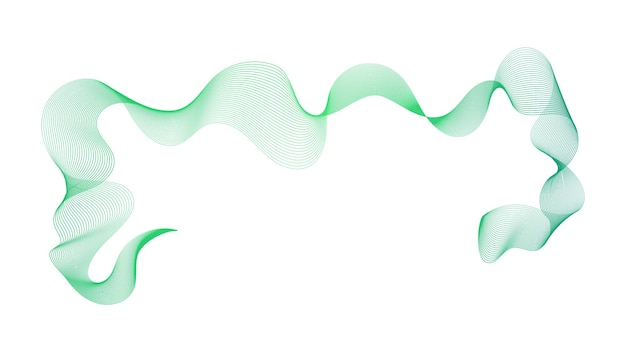 Telón de fondo abstracto con líneas de degradado de onda verde sobre fondo blanco. Fondo de tecnología moderna, diseño de onda. Ilustración vectorial
