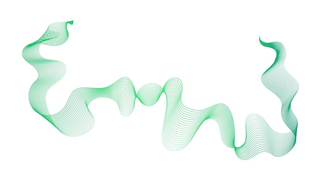 Telón de fondo abstracto con líneas de degradado de onda verde sobre fondo blanco. Fondo de tecnología moderna, diseño de onda. Ilustración vectorial