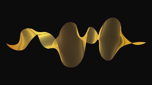 Telón de fondo abstracto con lujosas olas doradas en fondo oscuro telón de fondo de tecnología moderna