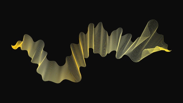 telón de fondo abstracto con lujosas olas doradas en fondo oscuro telón de fundo de tecnología moderna