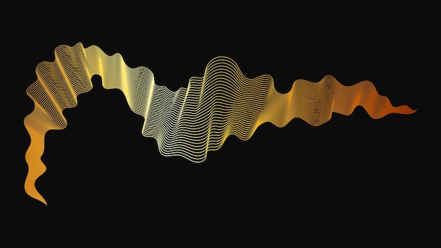 Telón de fondo abstracto con lujosas olas doradas