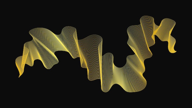 Telón de fondo abstracto con lujosas olas doradas