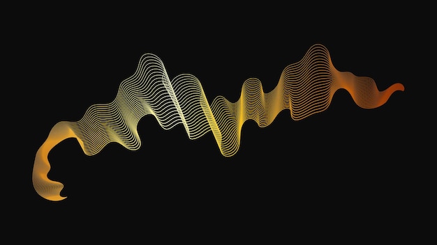 Telón de fondo abstracto con lujosas olas doradas