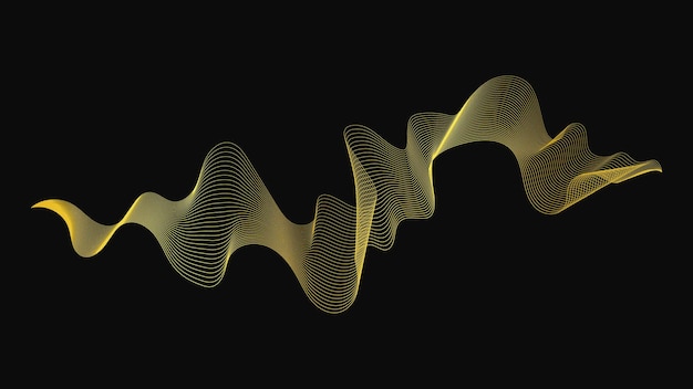 Telón de fondo abstracto con lujosas olas doradas