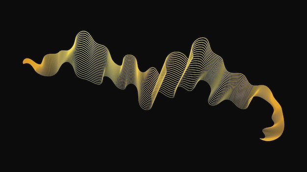 Telón de fondo abstracto con lujosas olas doradas