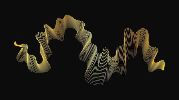 Telón de fondo abstracto con lujosas olas doradas