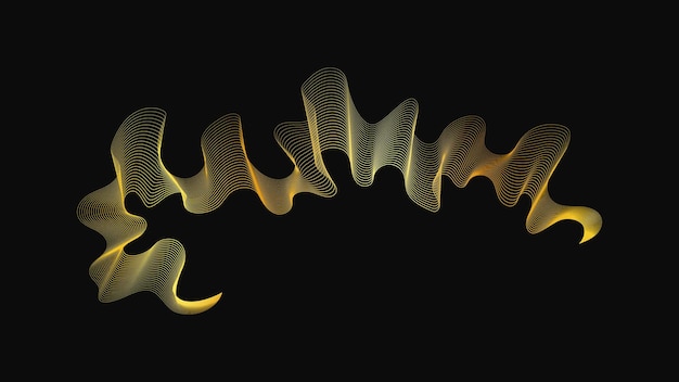 Telón de fondo abstracto con lujosas olas doradas
