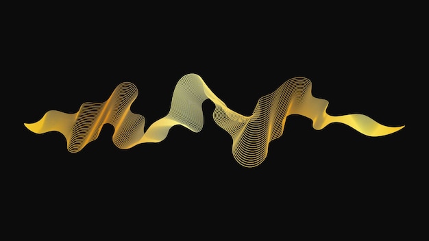 Telón de fondo abstracto con lujosas olas doradas