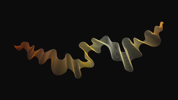 Telón de fondo abstracto con lujosas olas doradas