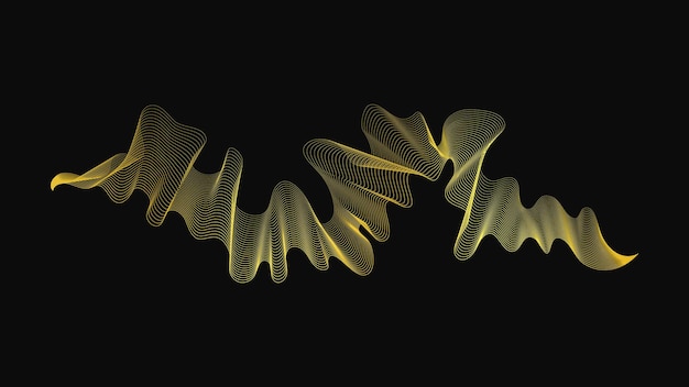 Telón de fondo abstracto con lujosas olas doradas