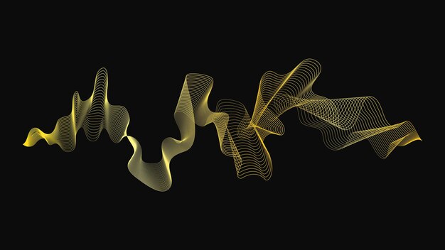 Telón de fondo abstracto con lujosas olas doradas