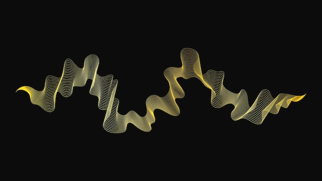 Telón de fondo abstracto con lujosas olas doradas