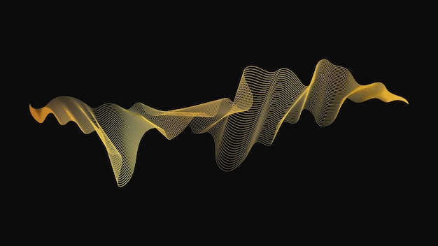 Telón de fondo abstracto con lujosas olas doradas
