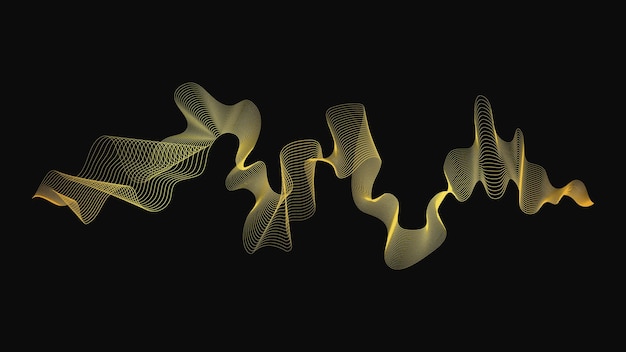 Telón de fondo abstracto con lujosas olas doradas